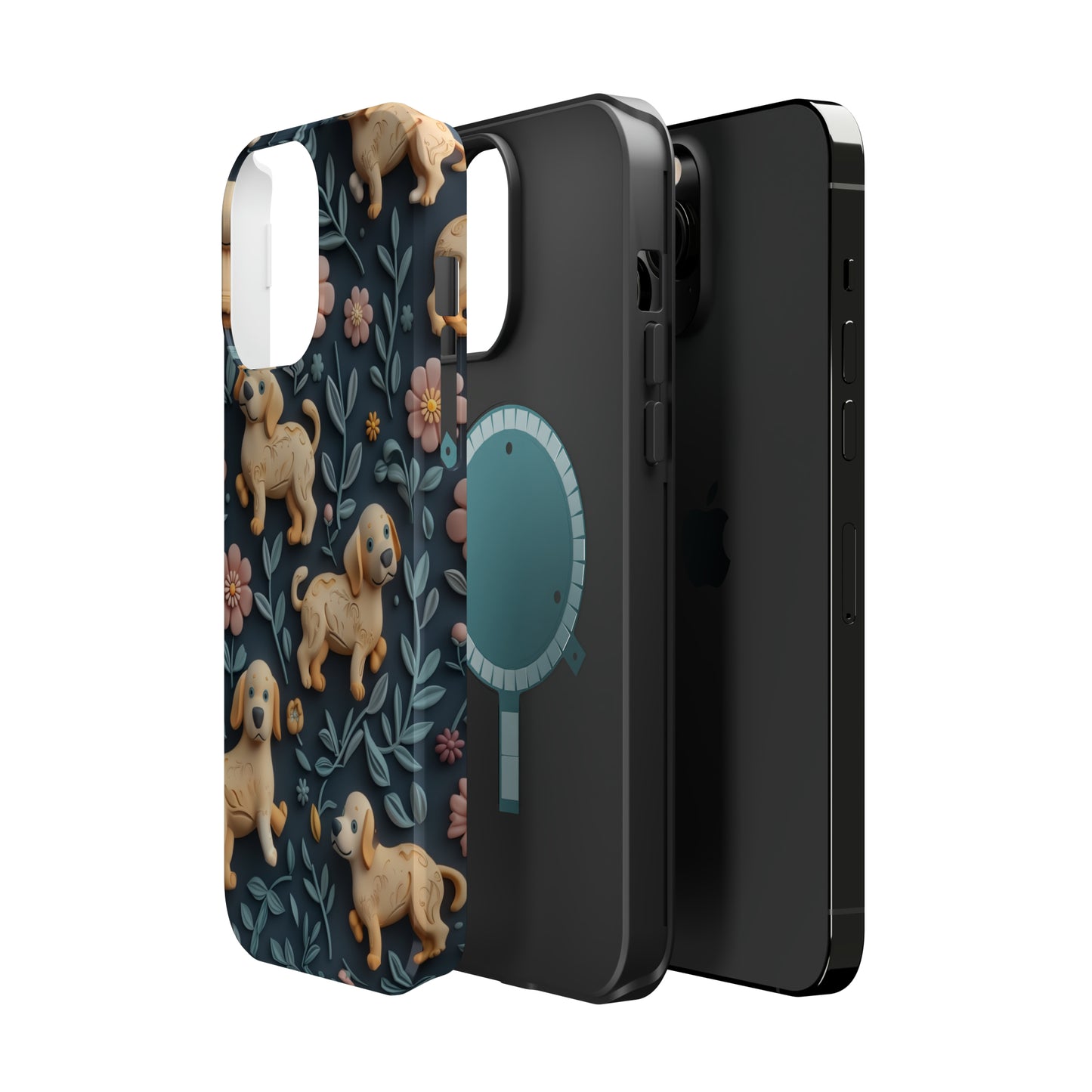 MagSafe Tough Case - Dogs and Plants 3D Clay Design Dog iPhone Case - Pets on Merch