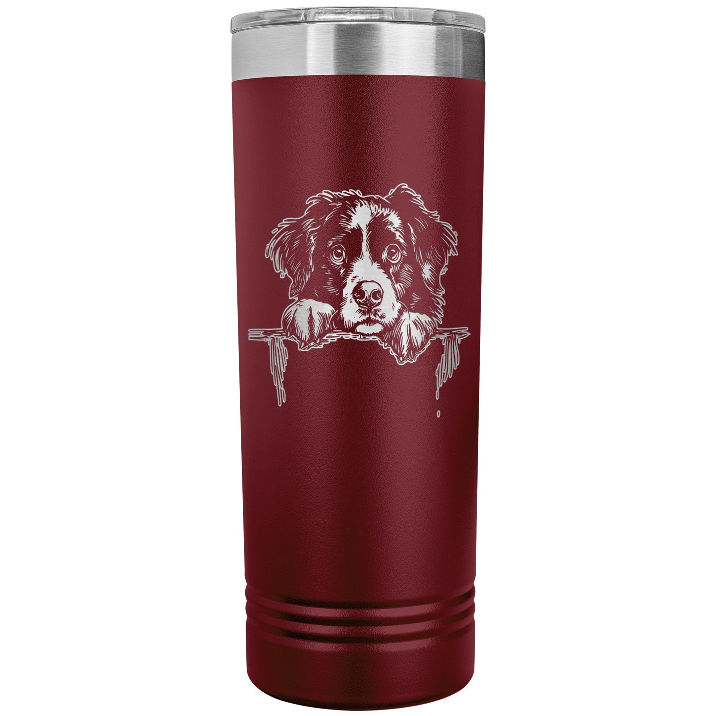 Bernese Mountain Dog Owner Gift Skinny Tumbler 22oz makes a great Berner Lover Gift. Ultra-durable double-wall stainless steel that is vacuum insulated