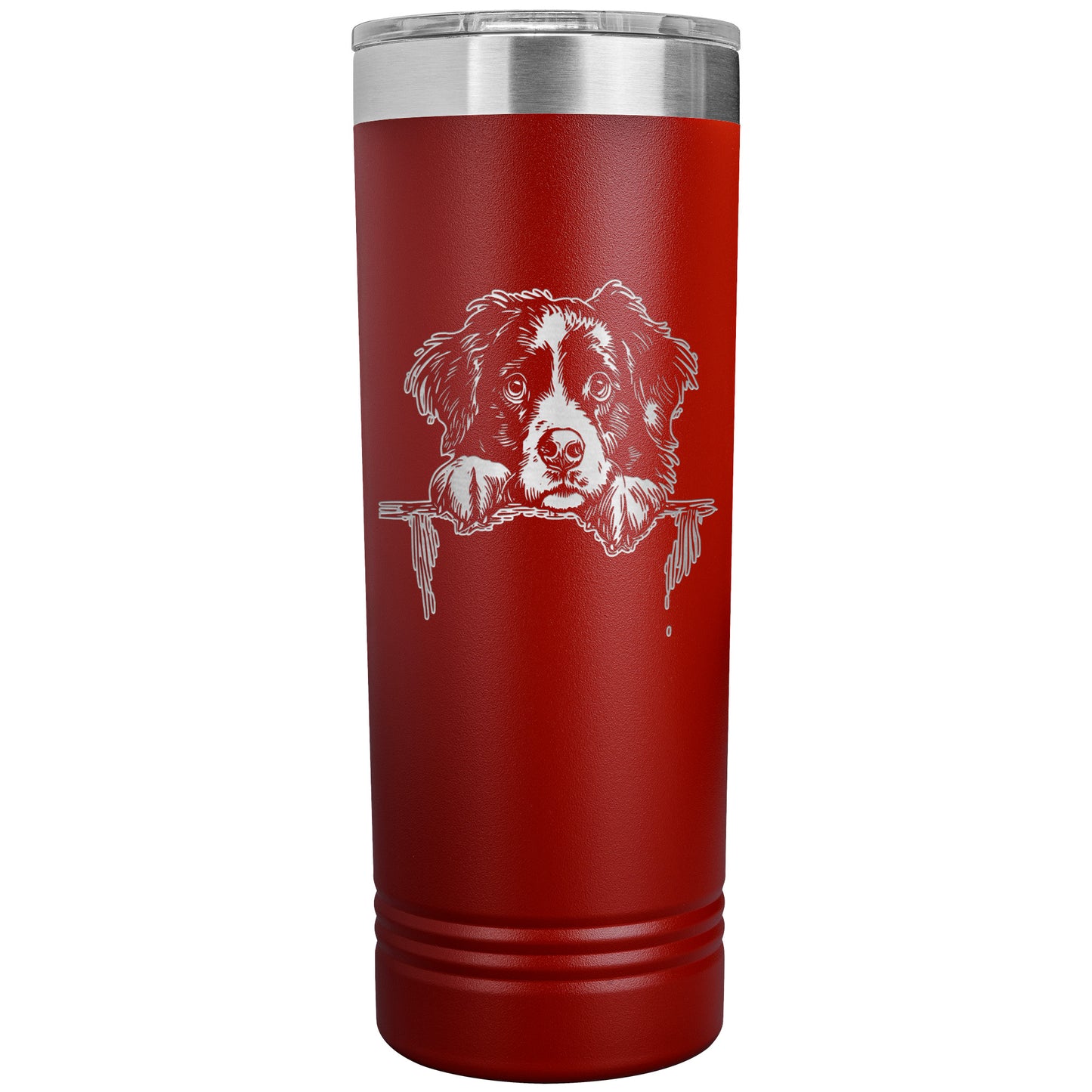 Bernese Mountain Dog Owner Gift Skinny Tumbler 22oz makes a great Berner Lover Gift. Ultra-durable double-wall stainless steel that is vacuum insulated