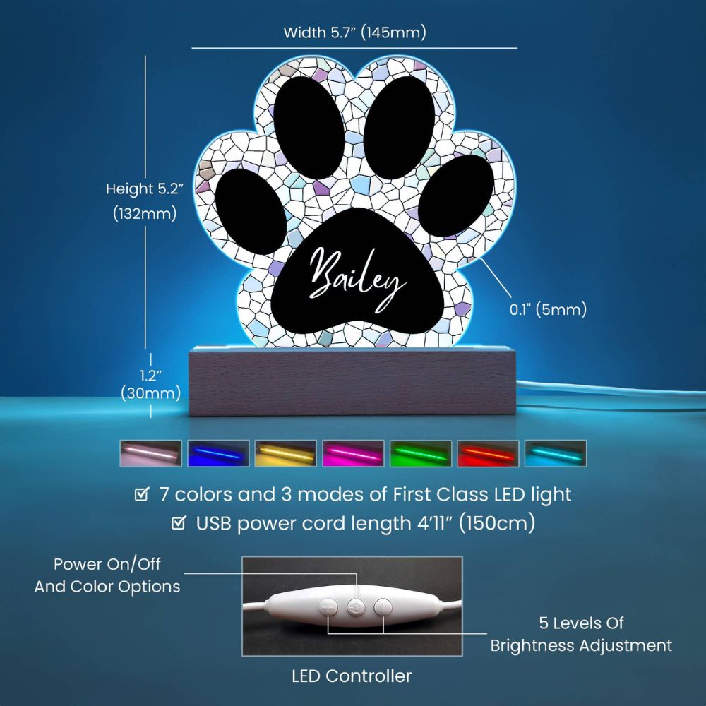 Personalized Acrylic Paw Print Plaque - Pets on Merch