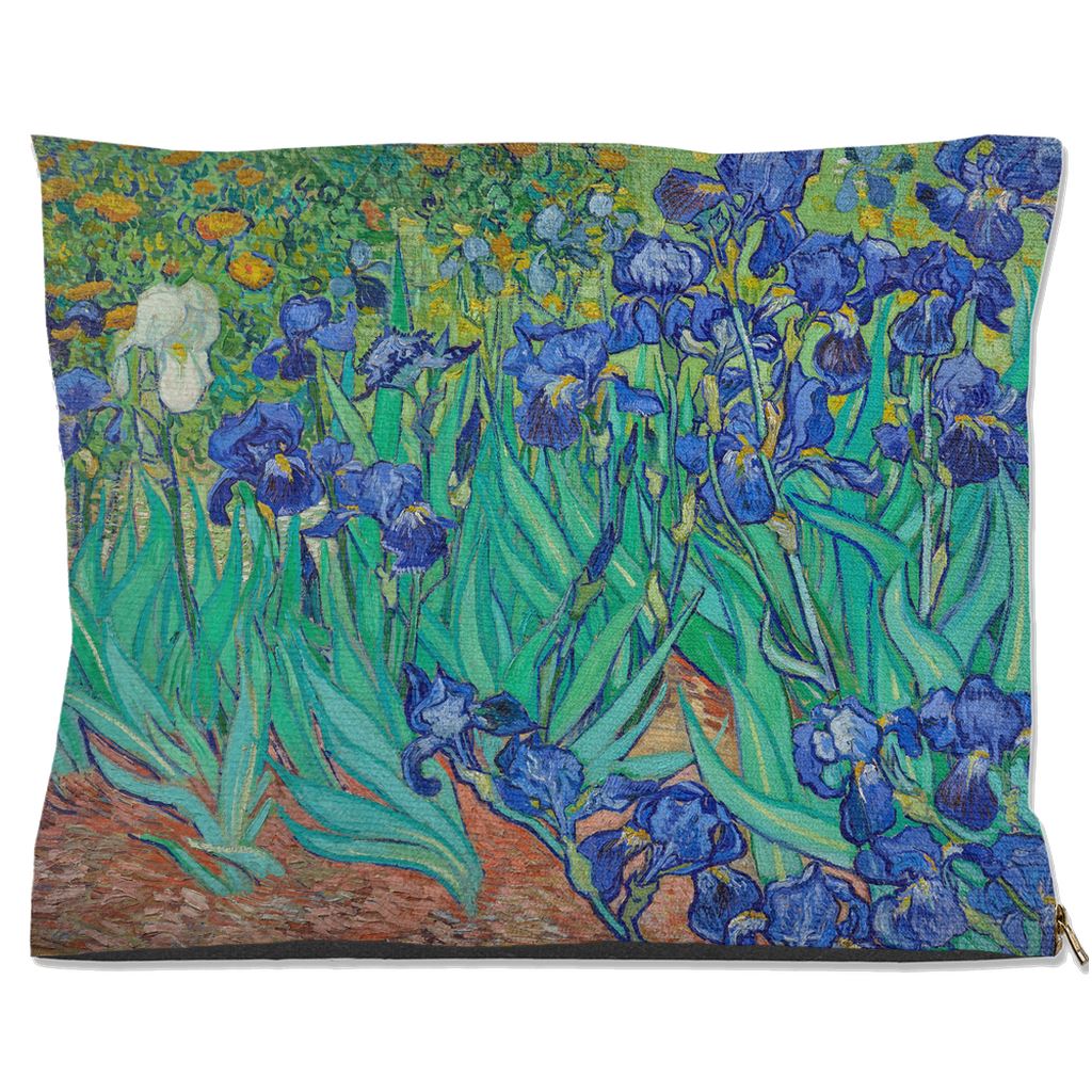 Premium Quality Pet Bed with Removable Washable Pillow Cover. | Irises by Vincent Van Gogh Dog Beds Pets on Merch Water Resistant 40x50 inch