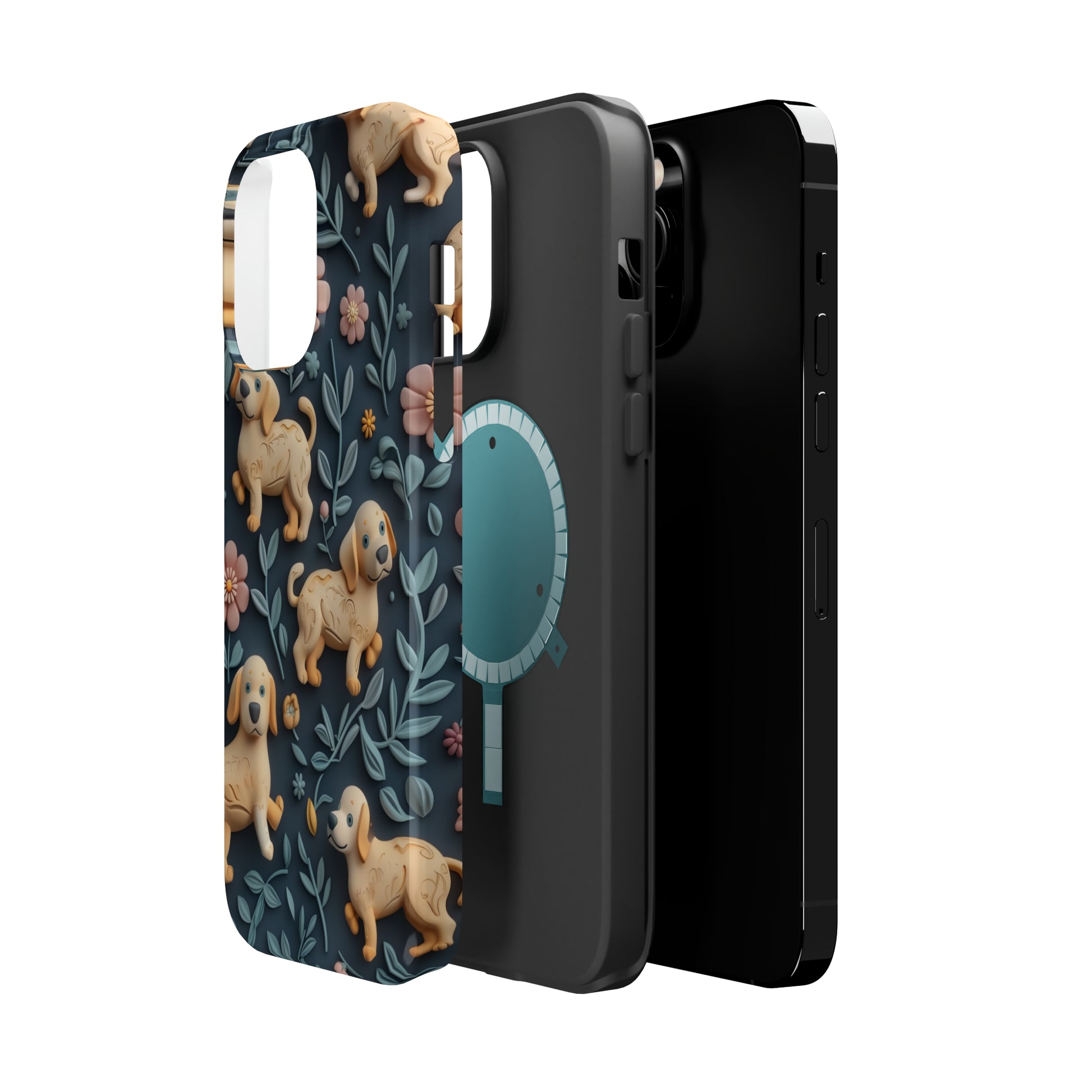 MagSafe Tough Case - Dogs and Plants 3D Clay Design Dog iPhone Case - Pets on Merch