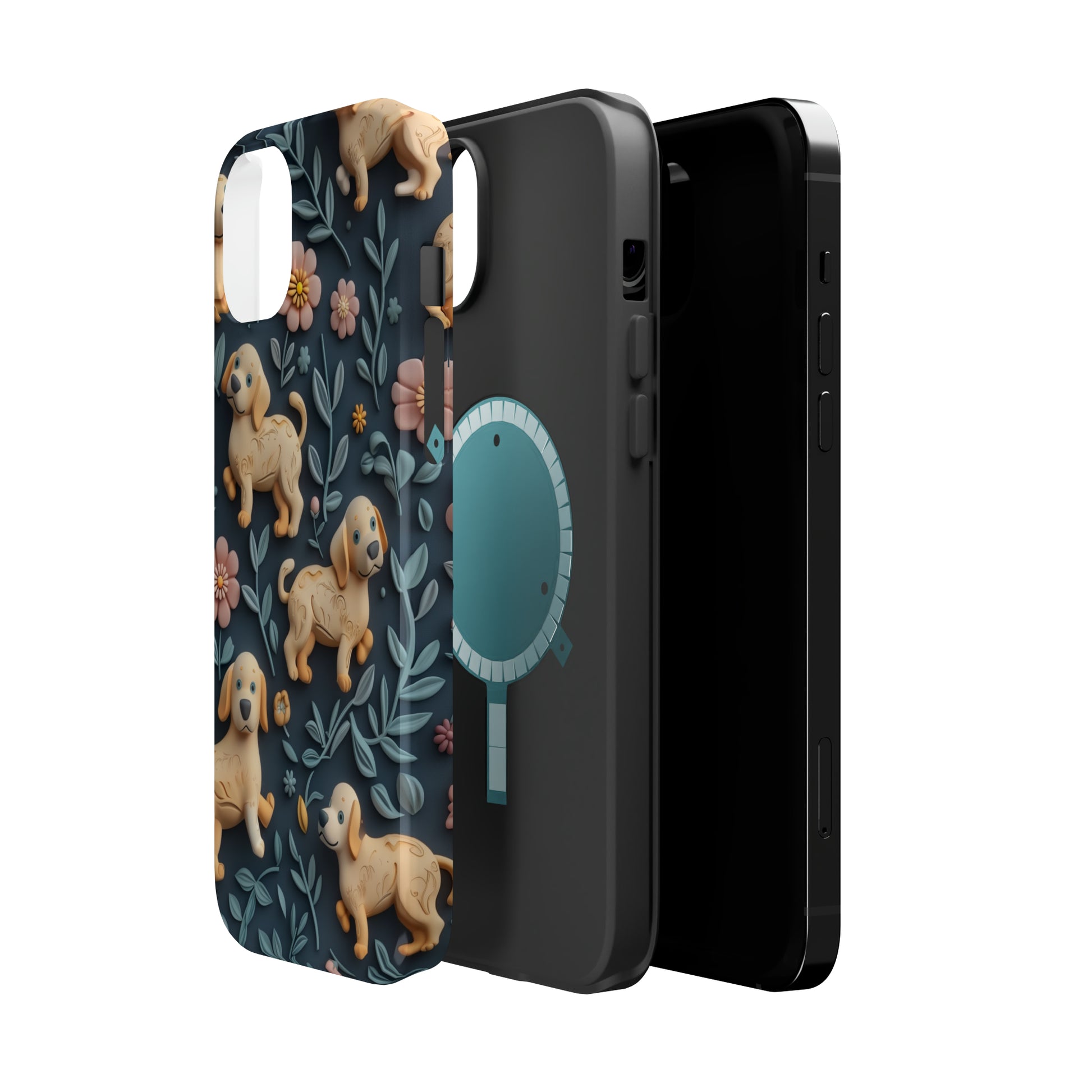 MagSafe Tough Case - Dogs and Plants 3D Clay Design Dog iPhone Case - Pets on Merch