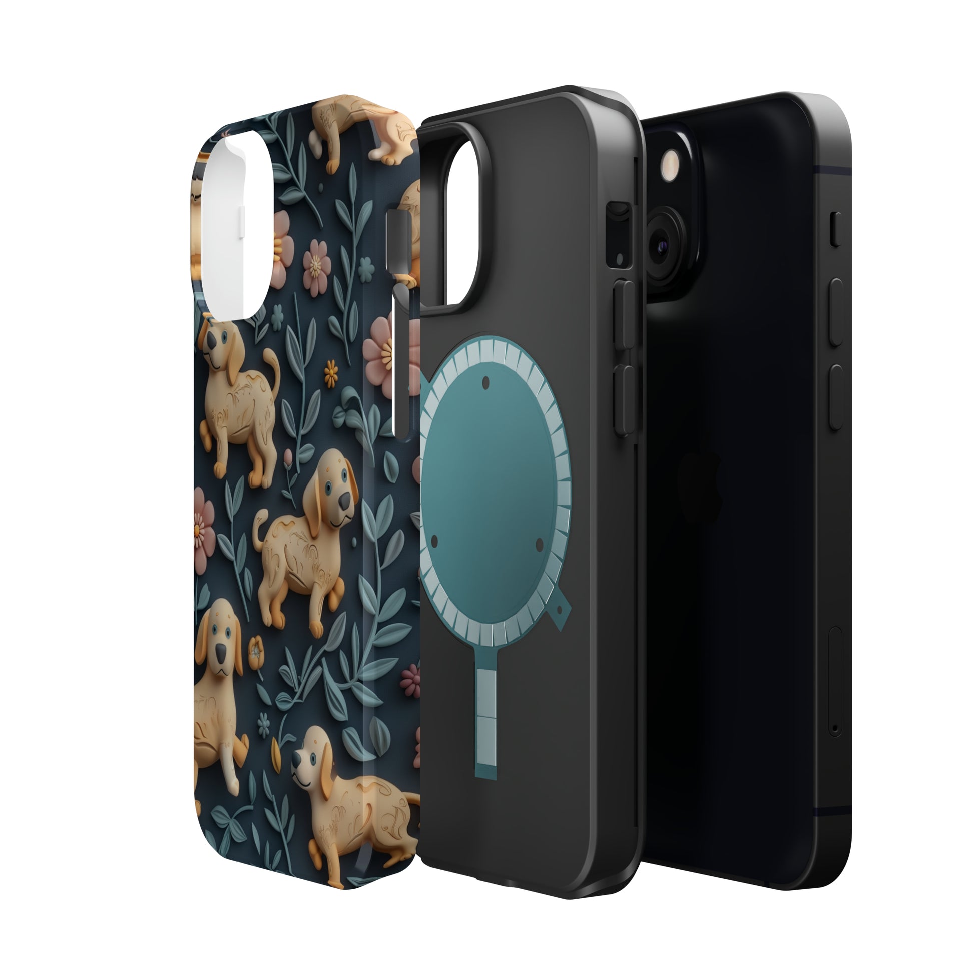 MagSafe Tough Case - Dogs and Plants 3D Clay Design Dog iPhone Case - Pets on Merch