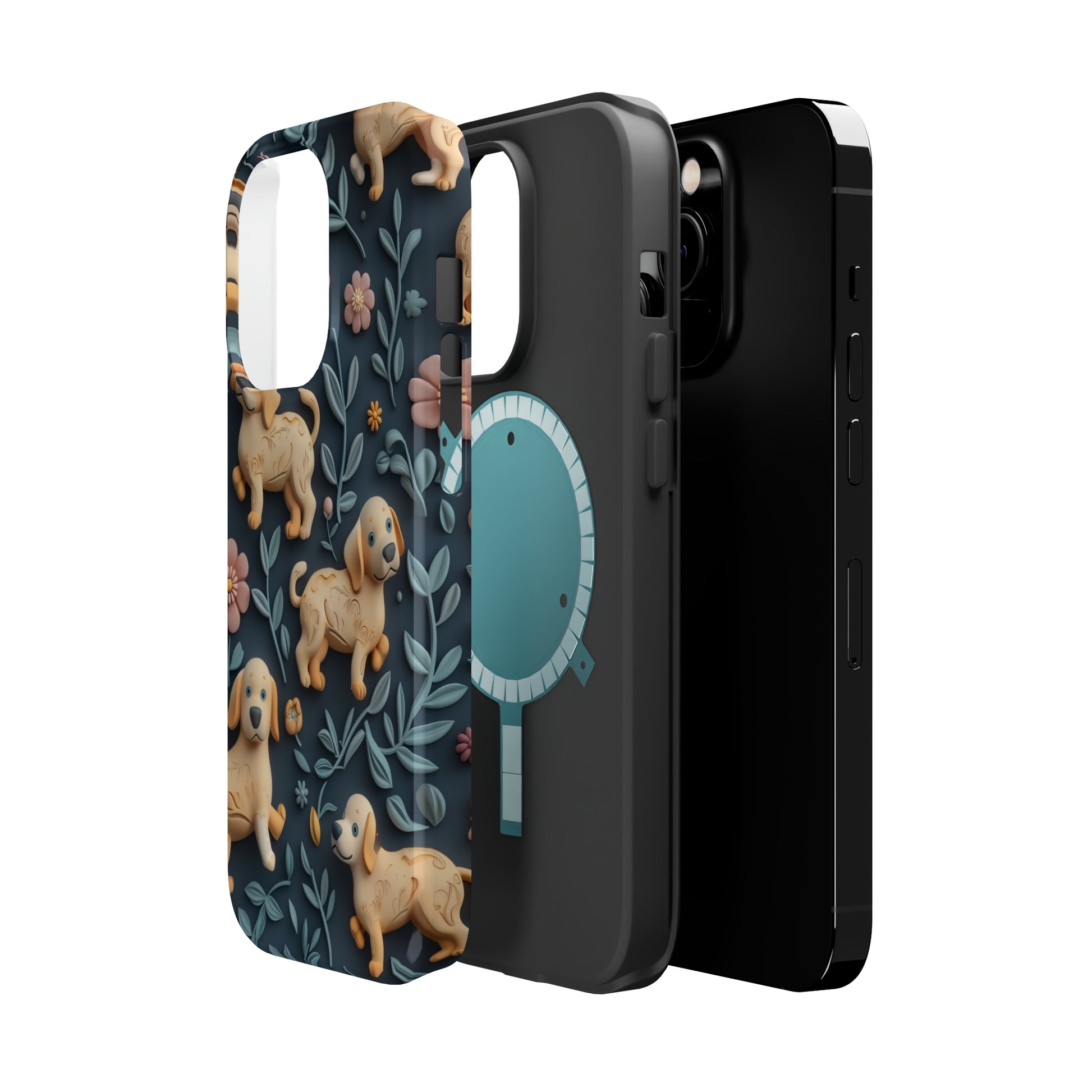 MagSafe Tough Case - Dogs and Plants 3D Clay Design Dog iPhone Case - Pets on Merch
