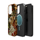MagSafe Tough Case - Dog and Leaves Wood Carving Design Dog iPhone Case - Pets on Merch