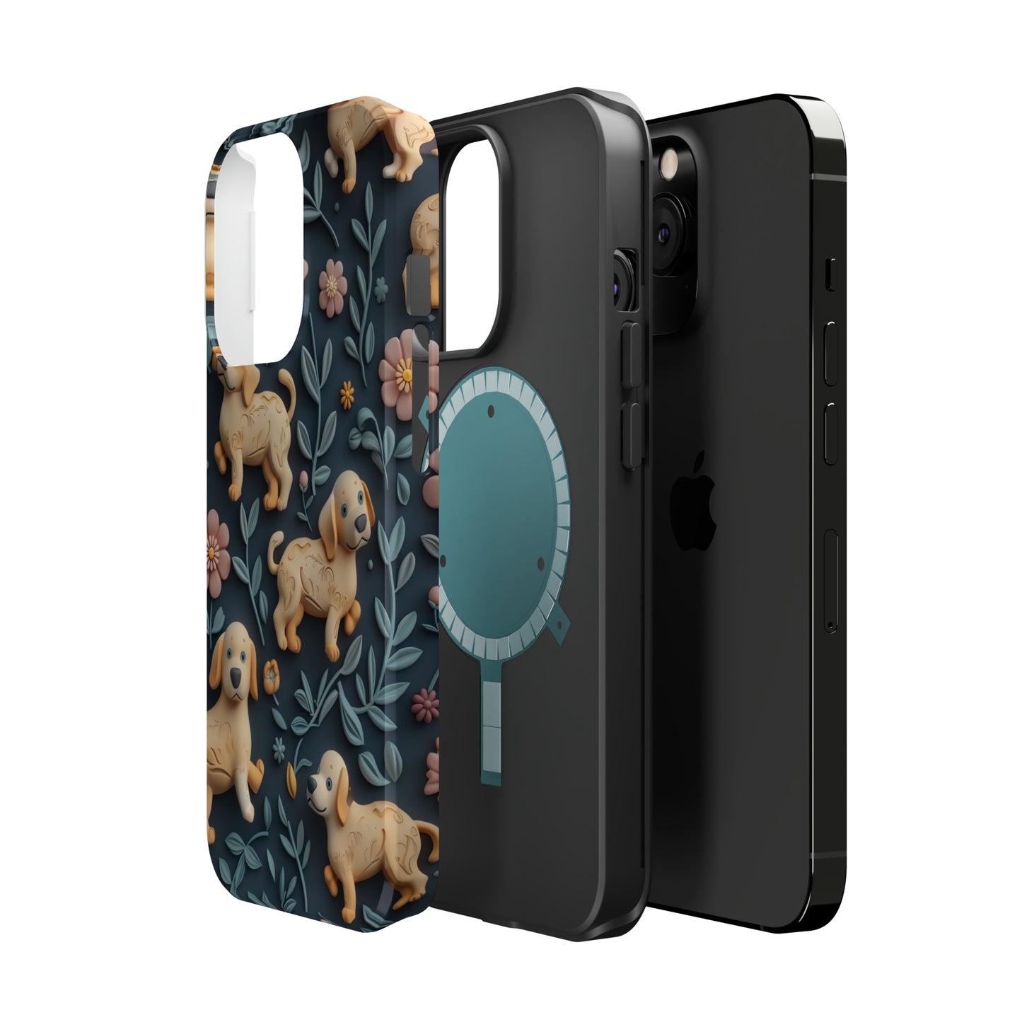 MagSafe Tough Case - Dogs and Plants 3D Clay Design Dog iPhone Case - Pets on Merch