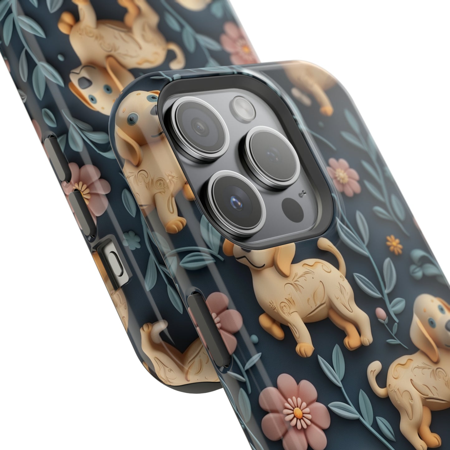 MagSafe Tough Case - Dogs and Plants 3D Clay Design Dog iPhone Case - Pets on Merch