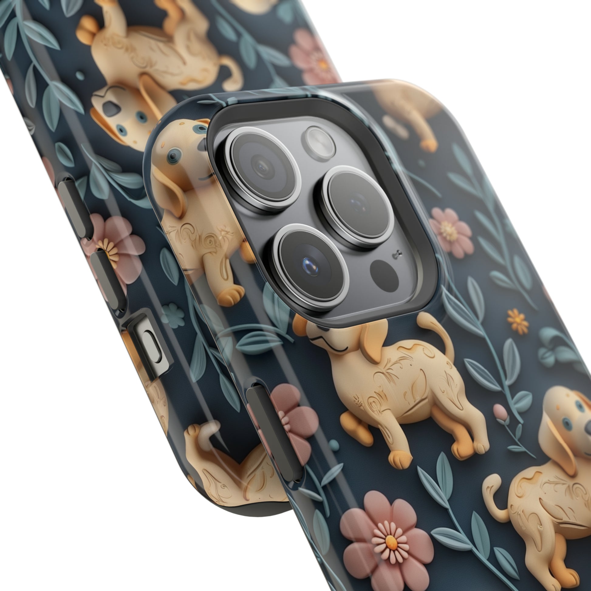 MagSafe Tough Case - Dogs and Plants 3D Clay Design Dog iPhone Case - Pets on Merch