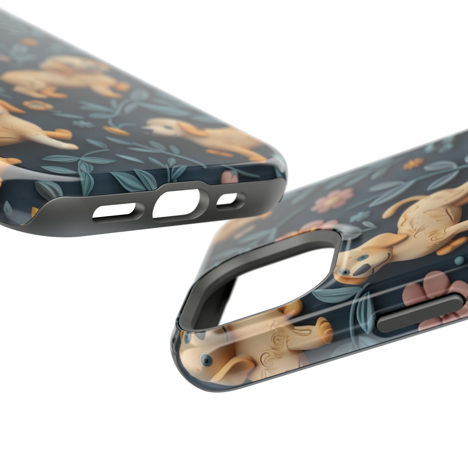 MagSafe Tough Case - Dogs and Plants 3D Clay Design Dog iPhone Case - Pets on Merch