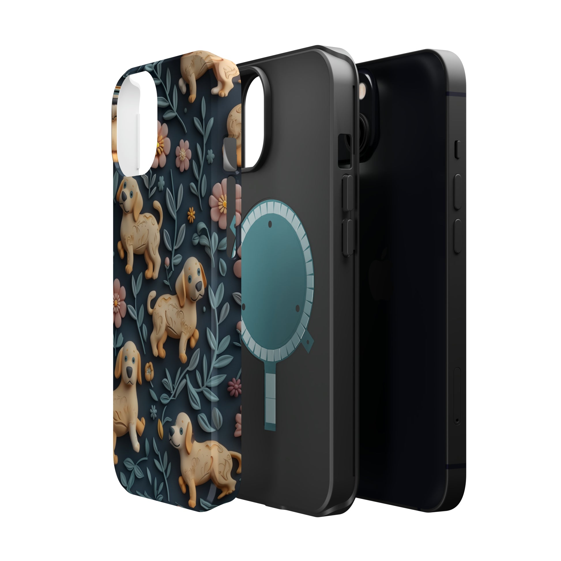 MagSafe Tough Case - Dogs and Plants 3D Clay Design Dog iPhone Case - Pets on Merch