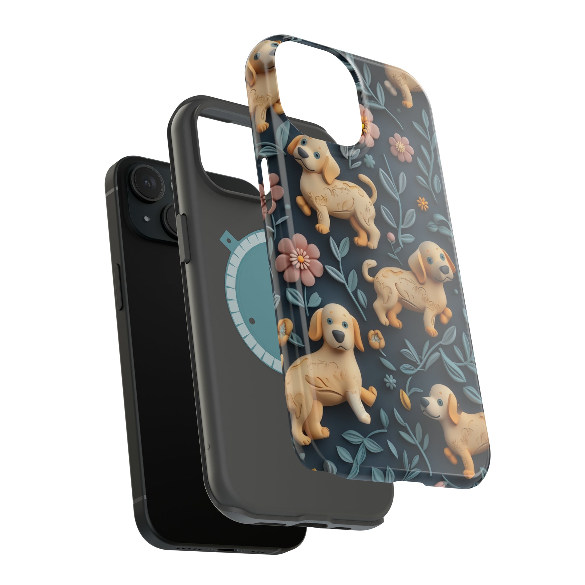 MagSafe Tough Case - Dogs and Plants 3D Clay Design Dog iPhone Case - Pets on Merch