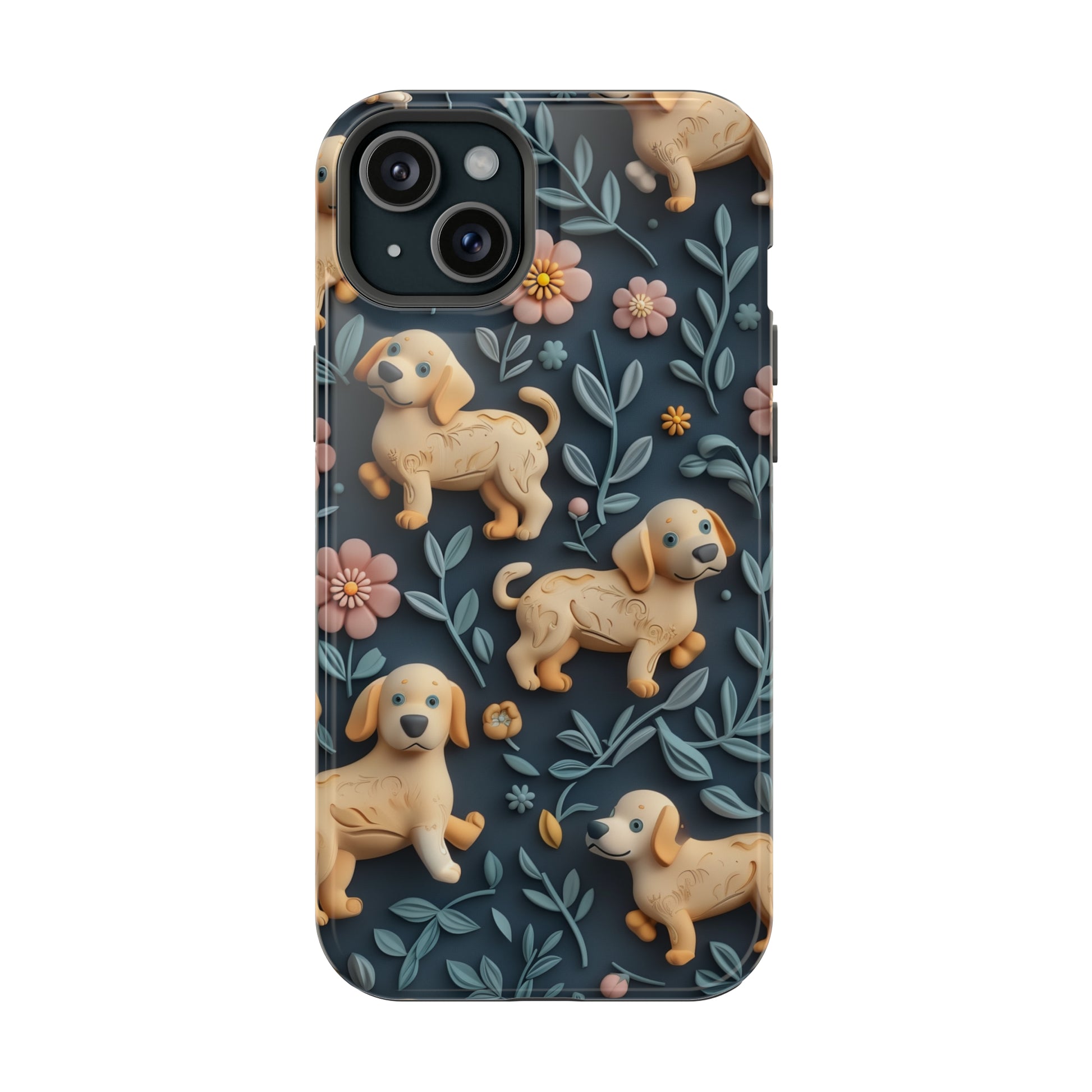 MagSafe Tough Case - Dogs and Plants 3D Clay Design Dog iPhone Case - Pets on Merch