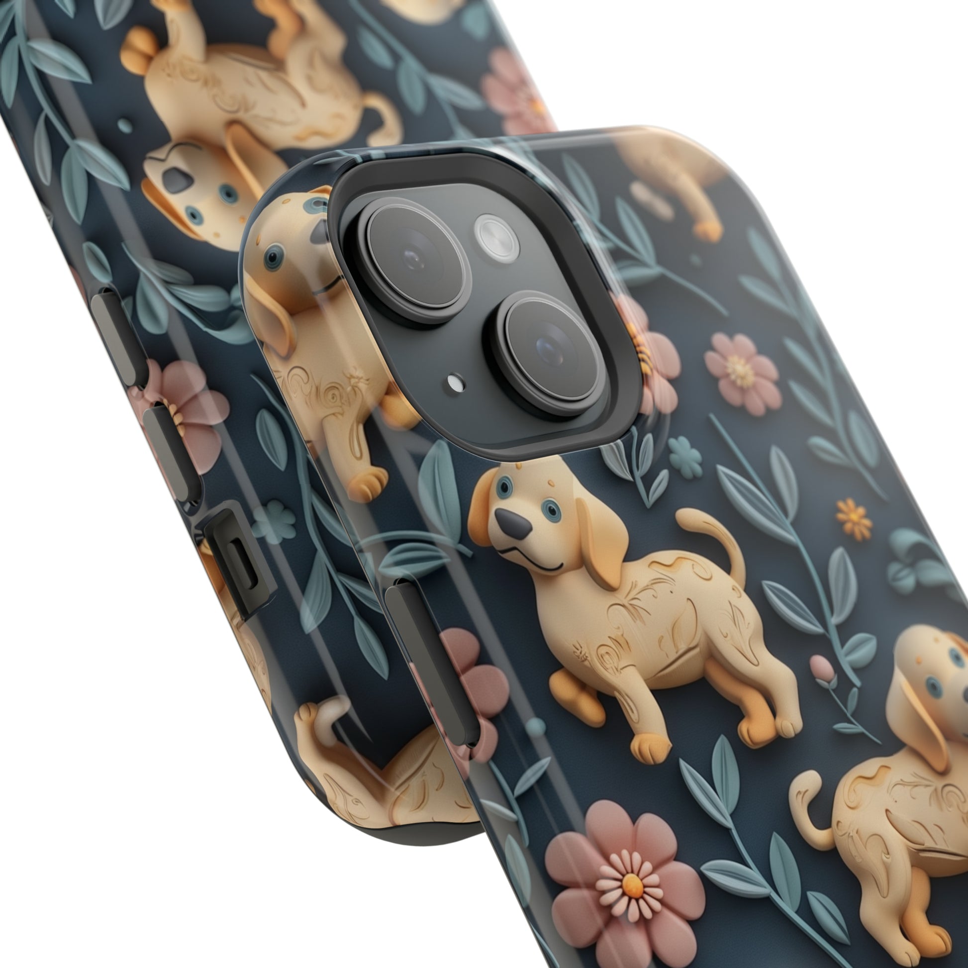 MagSafe Tough Case - Dogs and Plants 3D Clay Design Dog iPhone Case - Pets on Merch