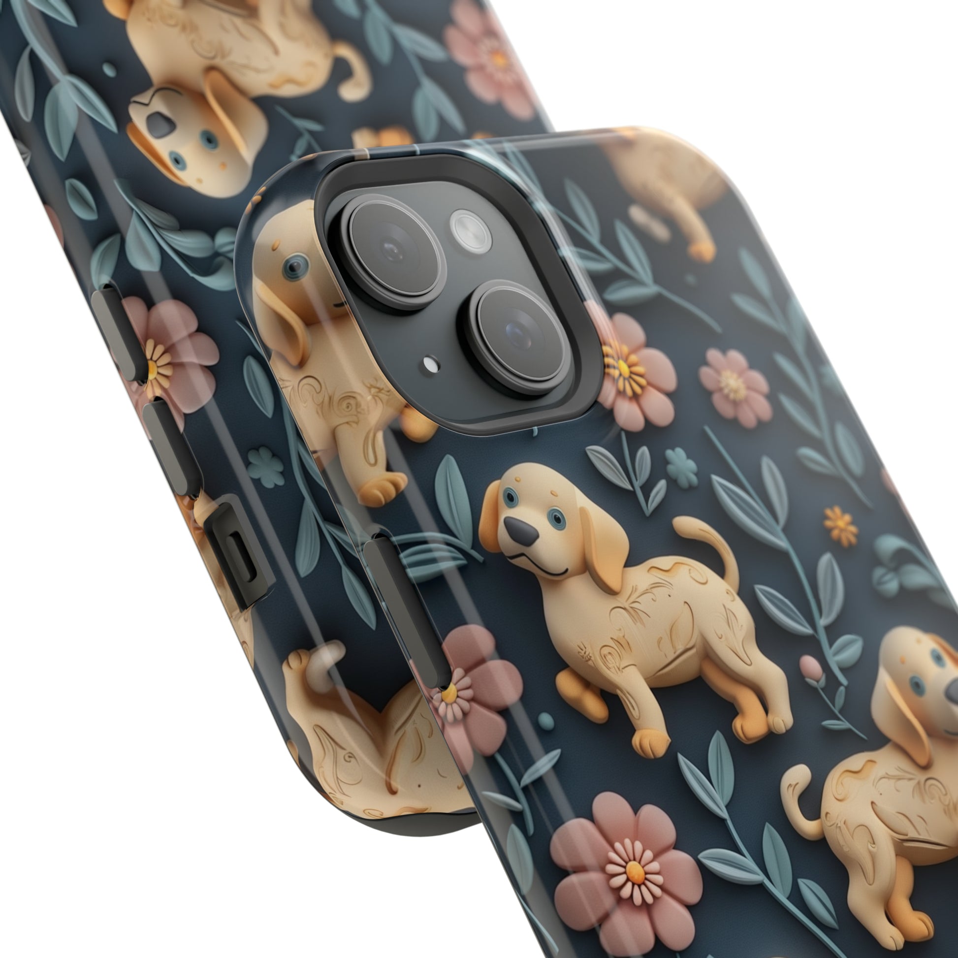 MagSafe Tough Case - Dogs and Plants 3D Clay Design Dog iPhone Case - Pets on Merch