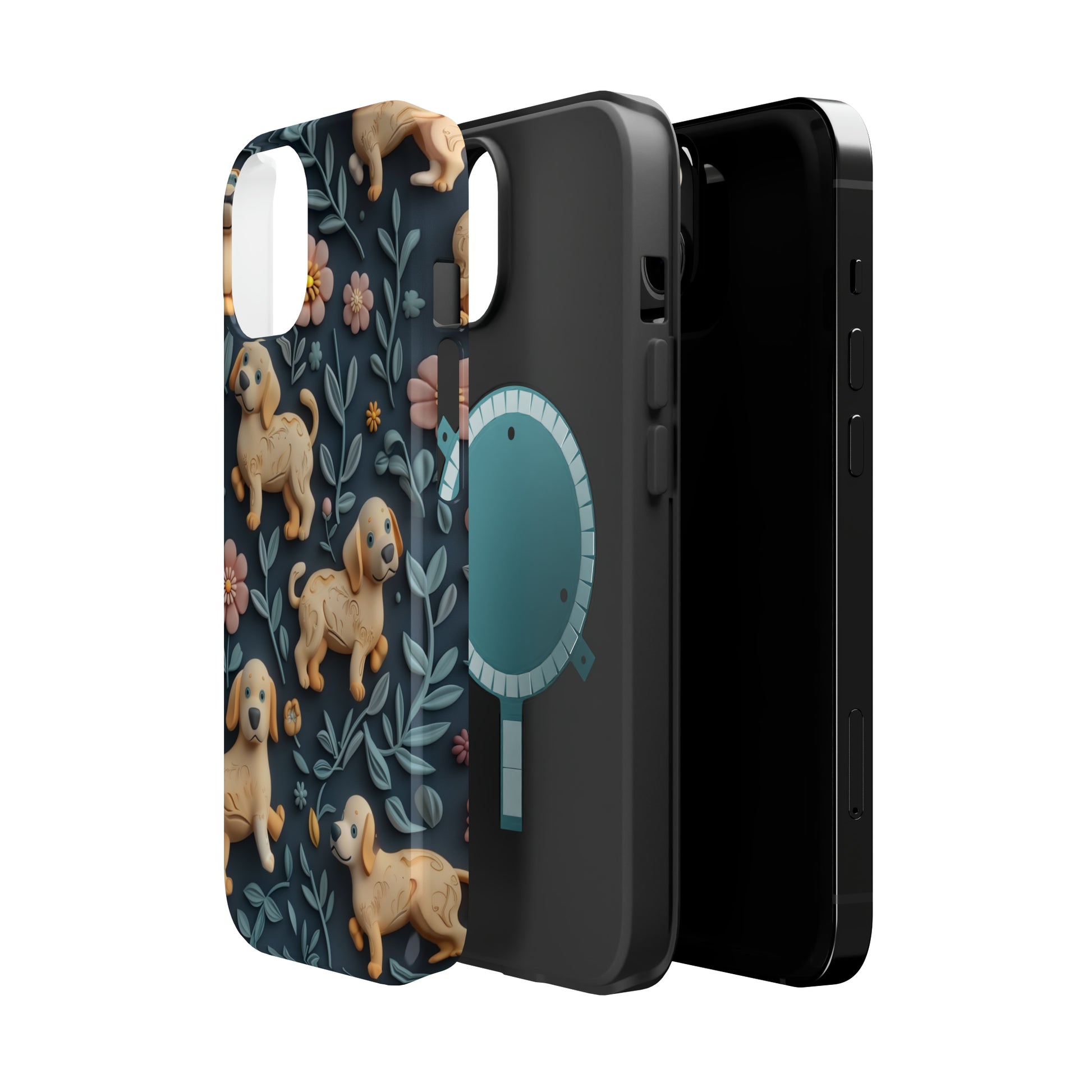 MagSafe Tough Case - Dogs and Plants 3D Clay Design Dog iPhone Case - Pets on Merch