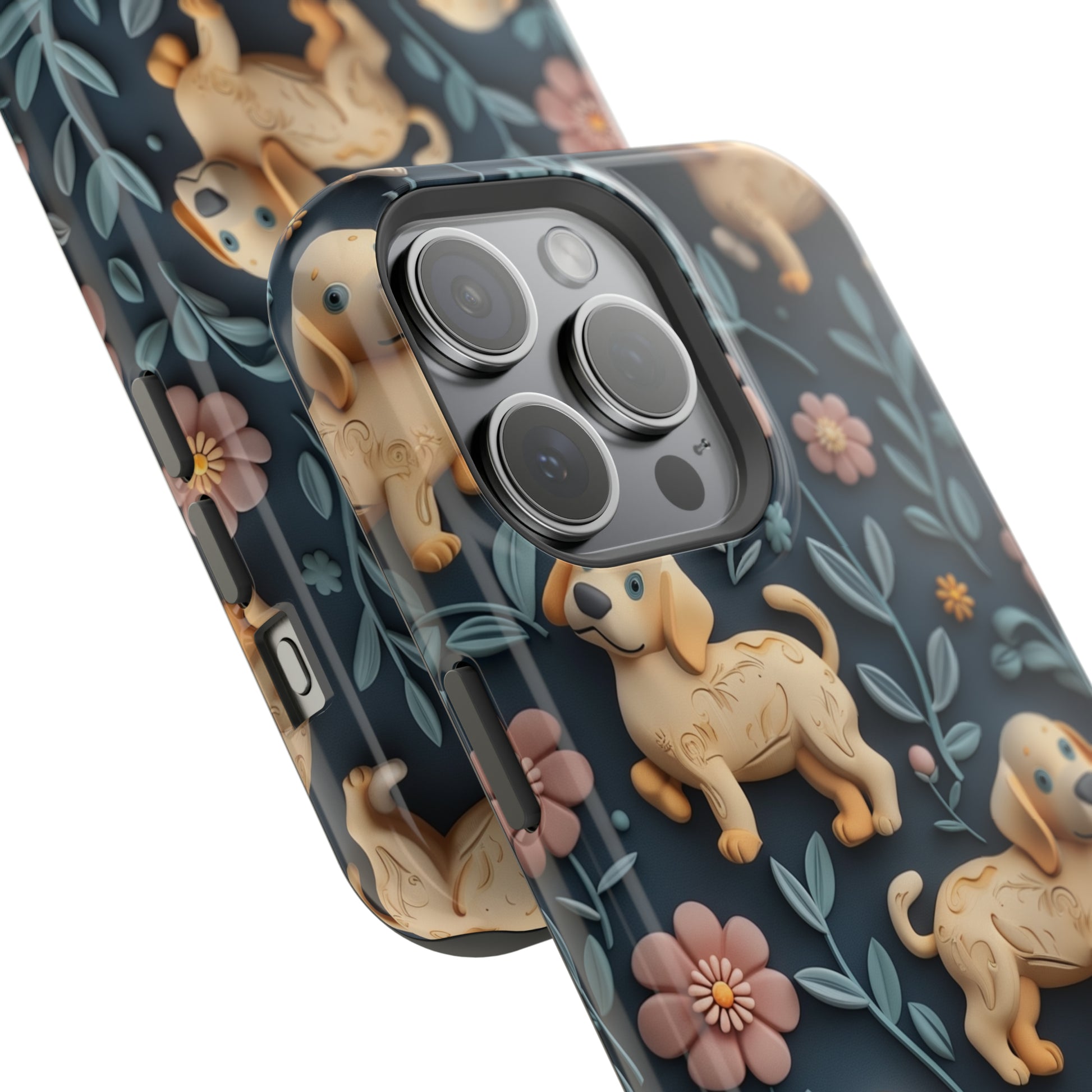 MagSafe Tough Case - Dogs and Plants 3D Clay Design Dog iPhone Case - Pets on Merch