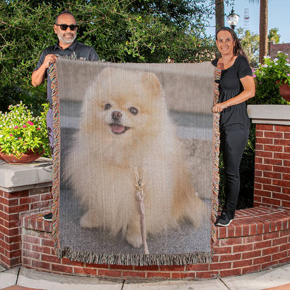 Personalized Pet Photo Woven Blanket - Pets on Merch