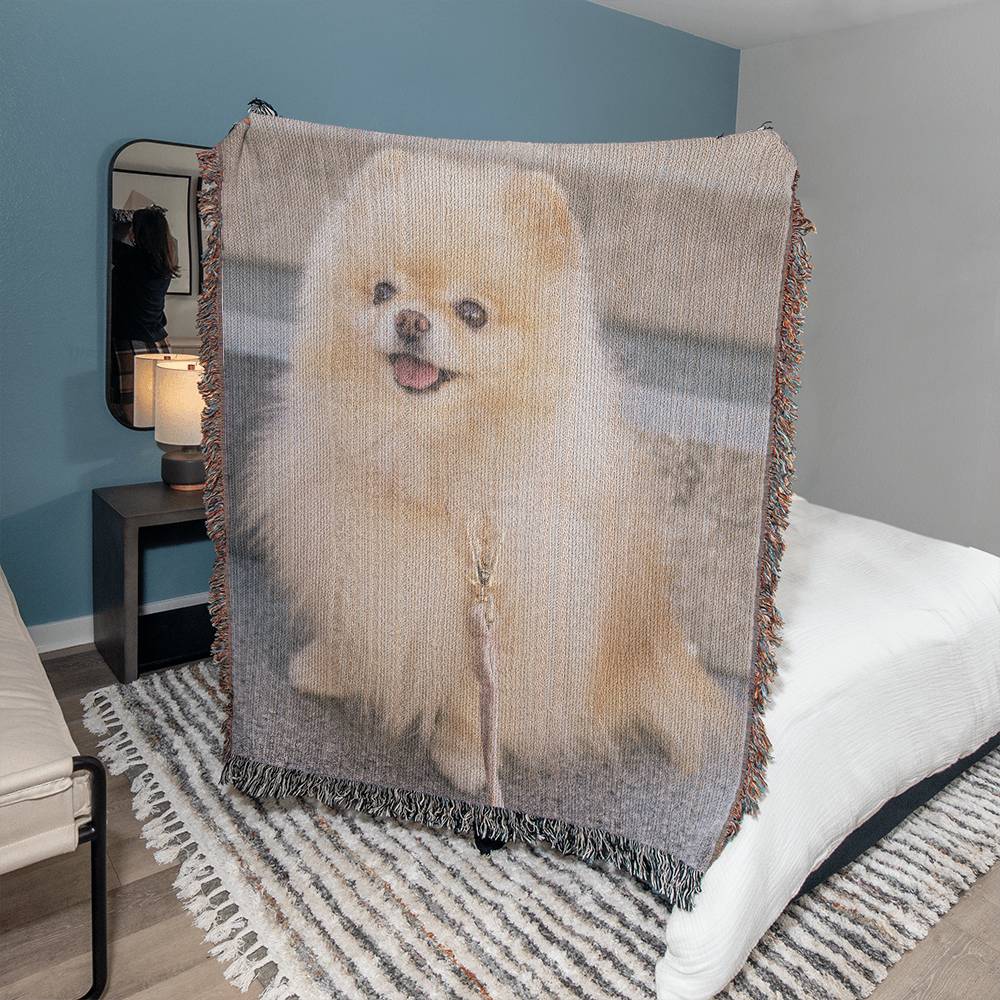 Personalized Pet Photo Woven Blanket - Pets on Merch