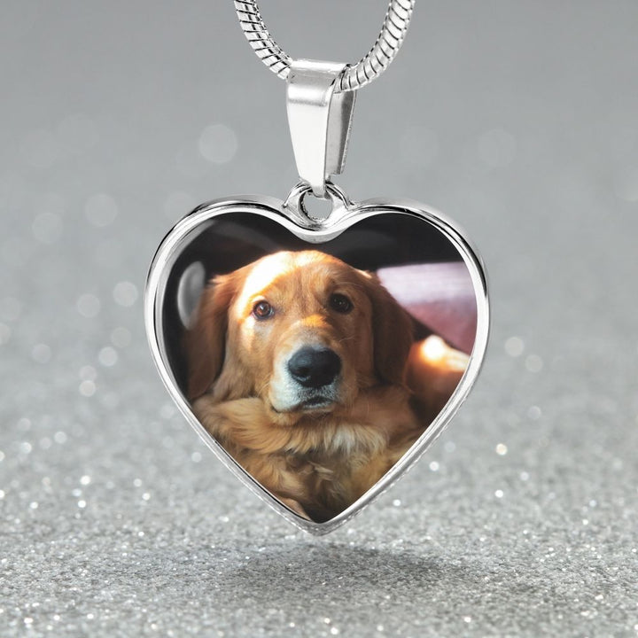 rainbow bridge personalized pet memorial photo necklace heart pendant jewelry shineon fulfillment